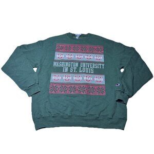 Champion Washington University In St Louis Christmas Sweater SIZE LARGE